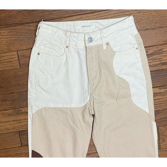 Colorblock Pacsun Patchwork High-Waisted Jeans For Women 24" - Picture 5 of 13